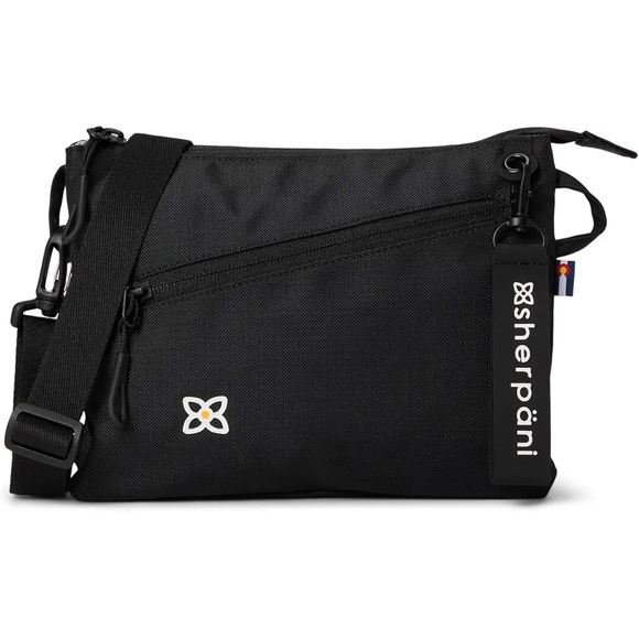 Sherpani Black Crossbody Bag with Logo Tag - Picture 1 of 6